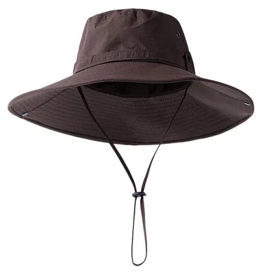 Produktbild von Fischerhut mit extra breiter Krempe, verstellbarer Passform, winddicht, mit Schnalle, faltbar, ideal für Reisen und Outdoor-Aktivitäten, UV-Schutz