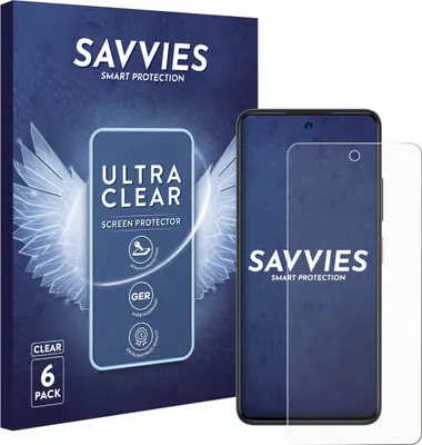 A product box and a screen protector on a smartphone.
