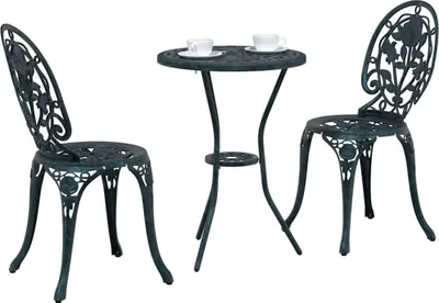 Image de vidaXL Ensemble de jardin Bistro 3 pcs vert aluminium