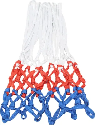 Produktbild von 2 Stück Hochleistungs-Basketballnetz-Ersatz, weiß, rot, blau, Farbe, Spleißreifen
