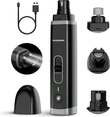 Produktbild von Vulpes Goods Hunde & Katzen Nagelfräser | Nagelschleifer elektrisch  | elektrischer Nagelknipser mit 2 Geschwindigkeitsstufen & Wiederaufladbar Akku
