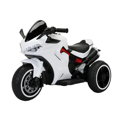 Produktbild von BoGi Elektro-Kindermotorrad 12V, 3-Rad, mit Sound & Licht Weiß