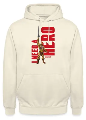 Produktbild von Spreadshirt Masters Of The Universe He-Man I Need A Hero Uni Hoodie, L, Vanille-Milchshake