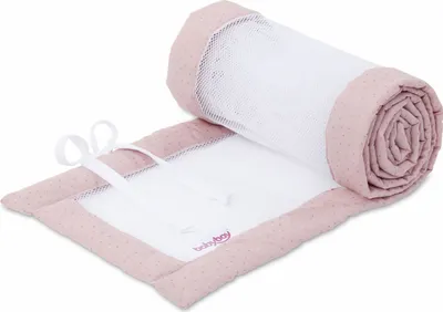Produktbild von babybay Nestchen Mesh Royal passend für Modell Boxspring XXL, rosé Glitzerpunkte gold