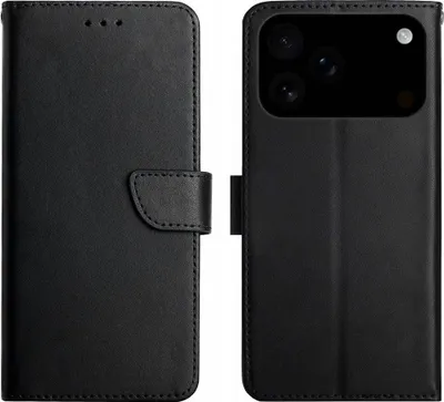 Produktbild von iPhone 18 Pro Max / 17 Pro Max Hülle - Coverup Genuine Leather Klapphülle - Echtes Leder - Schwarz