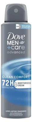 Image de Déodorant anti-transpirant pour hommes Dove Men + Care, spray Clean Comfort, 150 ml