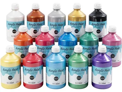 Produktbild von Creativ Company 32200, 500 ml, Blau, Grün, Schwarz, Gelb, Pink, Rot, Grau, Weiß, Violett, Orange, Gold, Bronze, Silber,..., Metallisch, Flasche