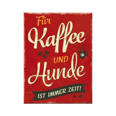 Image de Nostalgic-Art - Aimant 6 x 8 cm - PatteSchild - Café et chiens