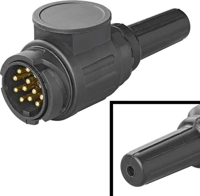 Obrázek produktu pro Zástrčka 13kolíková PVC typ Jaeger s 1-otvorovou průchodkou