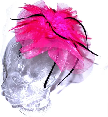 Produktbild von Haarreif mit Feder 03 - pink
