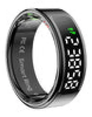 Produktbild von Colmi R12 Smart Ring mit Display, überwacht Herzfrequenz, Schlaf & Blutsauerstoff, Schrittzähler - Farbe: schwarz - Größe: 12