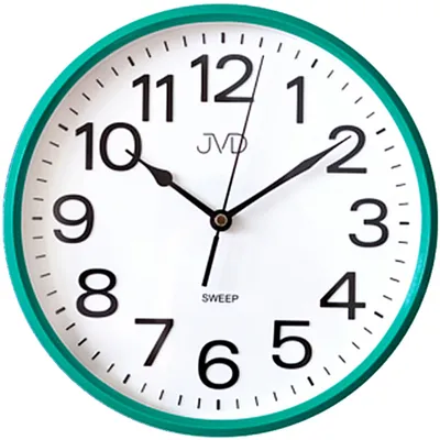 Produktbild von JVD HP683.4 Wanduhr Quarz analog türkis leise ohne Ticken rund