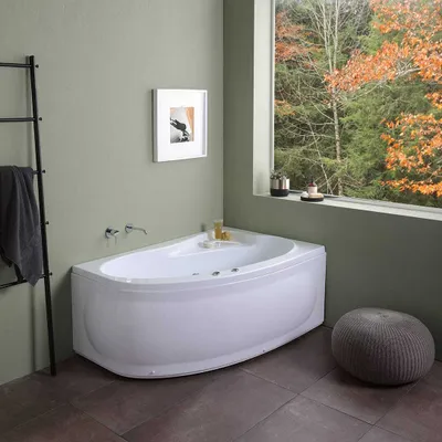 Produktbild von Eckbadewanne rechts mit Whirlpool Ambra – Acryl, 150x100x59cm, 7 Düsen
