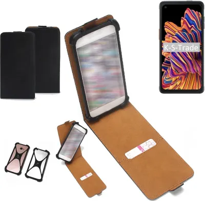 Produktbild von K-S-Trade Handyhülle Schutzhülle kompatibel mit Samsung Galaxy XCover Pro Hülle Case Cover Flip Style Bumper schwarz 1x