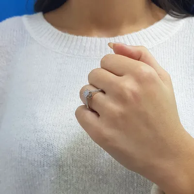 Produktbild von Diamant Solitär Ring mit 1 Carat Effekt - 60 (19,10 mm)