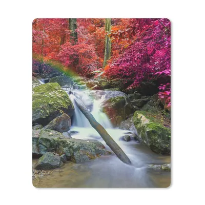 Produktbild von MuchoWow® Mauspad Mousepad Regenbogen - Wasserfall - Bäume - Steine - Moos 30x40 cm - Mousepads - Maus Mat - Pad - Mausunterlage - Mausmatten