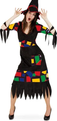 Produktbild von Flickenhexe Hexen Kleid Kostüm Gr. 40 Halloween Karneval Fasching Party Cosplay