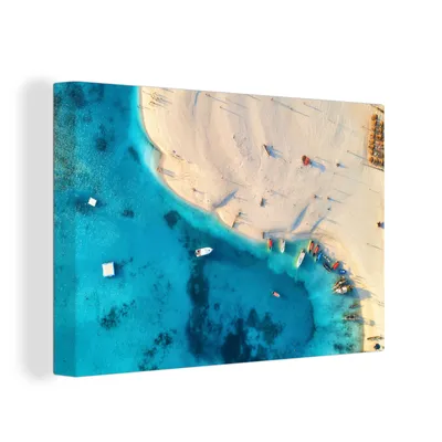 Obrázok produktu pre OneMillionCanvasses® - Maľba na plátne - Obraz na plátne Nástenná maľba na plátne - Pláž - loď - more - 150x100cm - Fotografia na plátne - maľba na