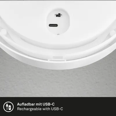Productafbeelding van Briloner LED buitenwandlamp Puni, accu, 4W, wit, met bewegingssensor, warmwit licht