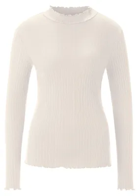 Produktbild von Rich & Royal Organic Rib Longsleeve Ruffle pearl white XL