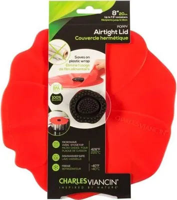 Image de Charles Viancin Poppy 20 cm Silikon-Deckel Rot