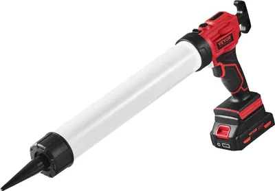 Productafbeelding van Accupistool voor cartridges, cartridgepers, siliconenpistool (20 V, voor 600 ml cartridges, tot 270 kg, 4-standen instelbare snelheid, inclusief accu en oplader). Compatibel met acrylzuren en lijmen