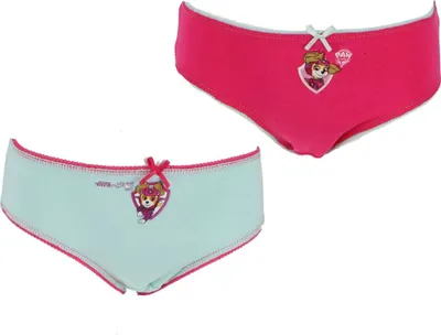 Produktbild von Paw Patrol 2er Pack Slips 100% Baumwolle Bequeme Unterhosen für Mädchen 110/116 cm