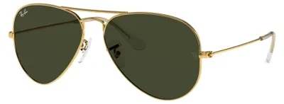 Produktbild von Ray-Ban RB3025 Aviator Large Metal L0205 Sonnenbrille Gold glänzend Grün Gr. 58