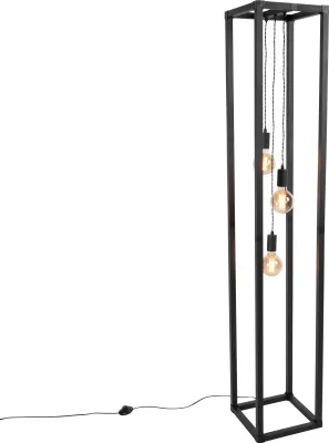 Produktbild von Smarte Stehlampe Schwarz 3 Flammig inkl Wifi G95 Big Cage