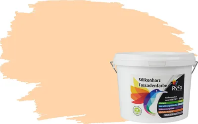 Produktbild von RyFo Colors Silikonharz Fassadenfarbe Lotuseffekt Trend Orangetöne Cremeorange 3l - bunte Fassadenfarbe, weitere Orange Farbtöne und Größen erhältlich, Deckkraft Klasse 1