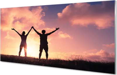 Produktbild von Glasbilder 120x60 Wandkunst Menschen Westen