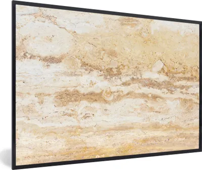 Produktbild von MuchoWow® MuchoWow® Gerahmtes Poster Marmor - Sand - Textur 60x40 cm - Poster mit zchwarzem Bilderrahmen - Printing - Wanddeko Schlafzimmer