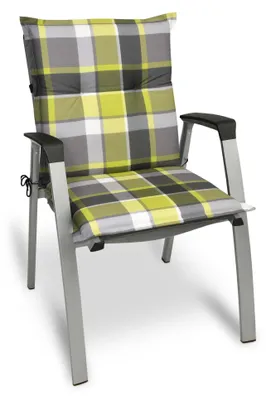 Produktbild von Beautissu Sunny GR Niedriglehner für Gartenstuhl 100x50 cm in Grün Karier