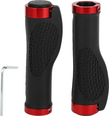 Image de Protège-Poignées de Guidon de Vélo 125mm Long Léger | Protecteur d'Extrémité de Poignées de Vélo Rouge 1 Ensemble