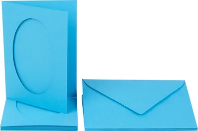 Produktbild von Passepartoutkarten "Oval", DIN A6, 220g/m², 10-tlg. Himmelblau