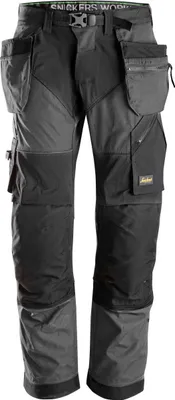 Produktbild von Snickers FlexiWork Arbeitshose m. Holstertaschen, EN 14404 Stahlgrau-Schwarz-64