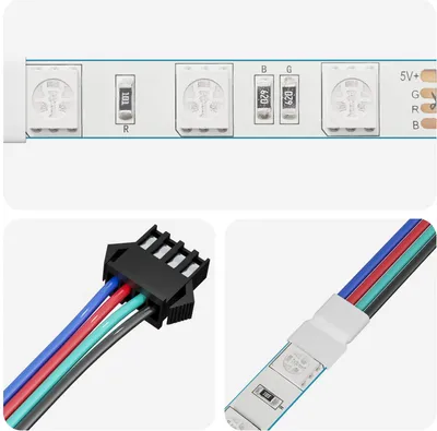 Image de vidaXL : Lot de 2 rubans LED, noir et blanc, en cuivre et en plastique