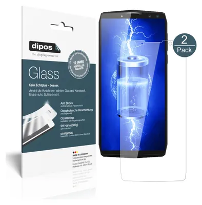 Produktbild von 2x Schutzfolie für Blackview P10000 Pro - Anti-Shock 9H Folie dipos Glass