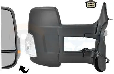 Produktbild von VAN WEZEL 1992818 Außenspiegel Seitenspiegel Rechts für FORD Transit Mk7 Kastenwagen (V363, FCD, FDD) Konvex Beheizt