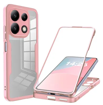 Produktbild von 360 Grad Rundum Schutz Handyhülle für Xiaomi Redmi Note 13 Pro Full Cover Vollschutz Case Farbe: Rose