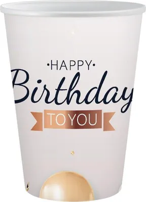 Obrázek produktu pro Papírové kelímky Happy Birthday 250 ml, 6 ks – Godan