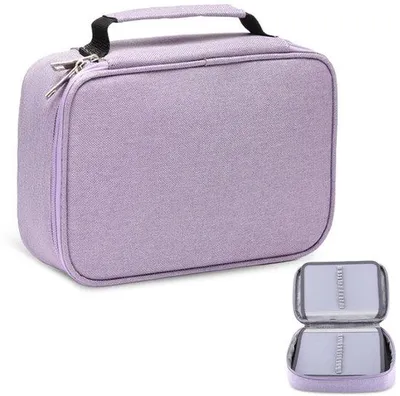 Image de Unyqoos® Étui Oxford pour stylos, grande taille – Peut contenir au moins 72 stylos, 3 compartiments (2 amovibles), fermeture éclair en métal, poignée de transport et poche en filet