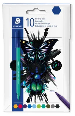 Productafbeelding van STAEDTLER® 326 C10 E1 Fiberstiften, Noris, 10 stuks, kartonnen etui