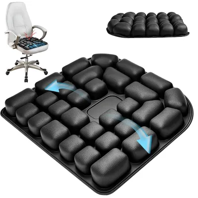 Produktbild von Druckgeschwürkissen, 47,8 x 43,3 cm. Ergonomisches, aufblasbares Sitzkissen mit 3D-Luftkammern für Bürostühle, Autositze, Rollstühle und Reisen.