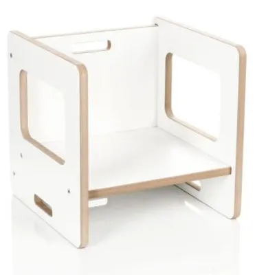 Produktbild von Kids Helper Kinderstuhl Weiß Kinder Holzstuhl Ergonomisch Montessori Kindermöbel MDF