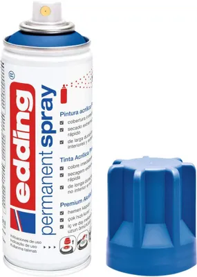 Image de Spray permanent Edding bleu peinture acrylique bombe aérosol 200 ml