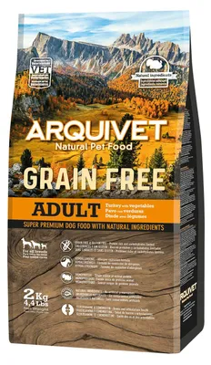 Imagen del producto de Arquivet, alimento sin cereales para perros adultos, sabor a pavo y verduras, 2 kg (1 unidad)