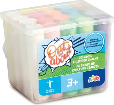 Produktbild von Große Gehwegkreiden im Eimer, 20 Stück