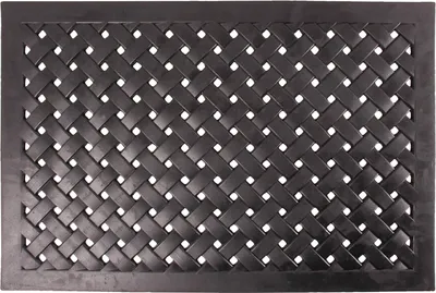 Produktbild von HOMESCAPES Geflochtene schwarze Türmatte aus Gummi, 45 x 76 cm