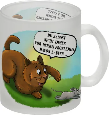 Produktbild von Du kannst nicht immer vor deinen Problemen davonlaufen Glas Tasse mit